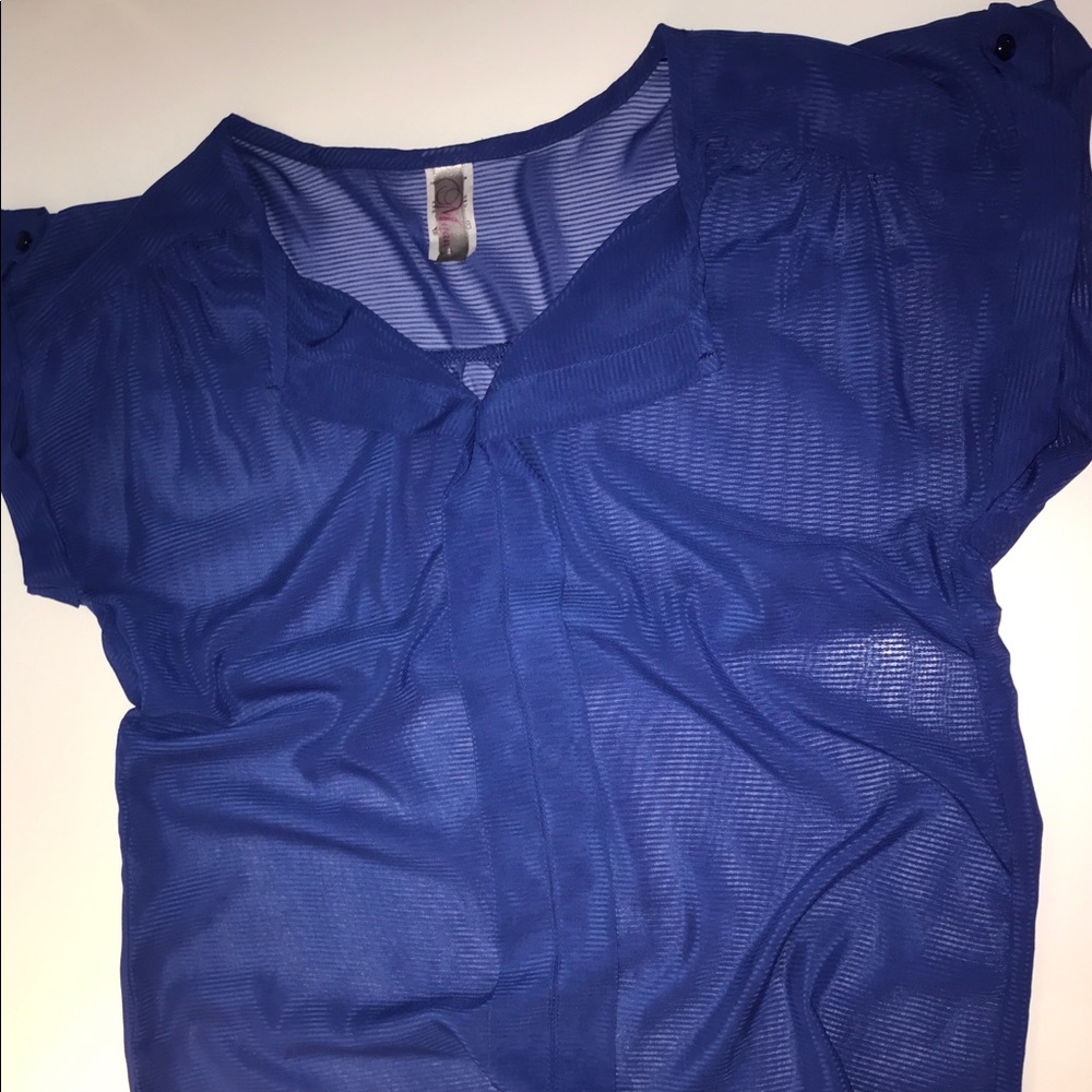 sheer blue myan blouse